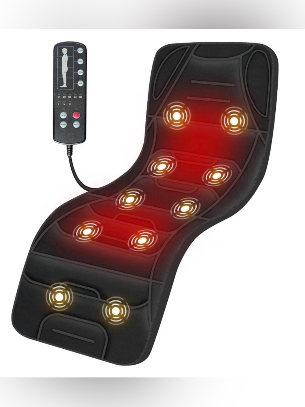 Heating & Massage Seat Cushion - Black